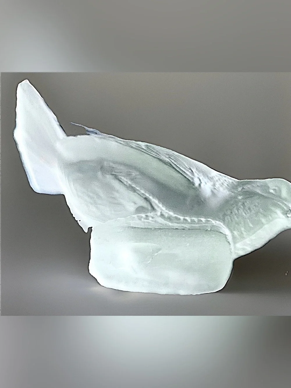 Vintage Frosted Satin Glass Sparrow Figurines - Set of 2 Art Deco Style